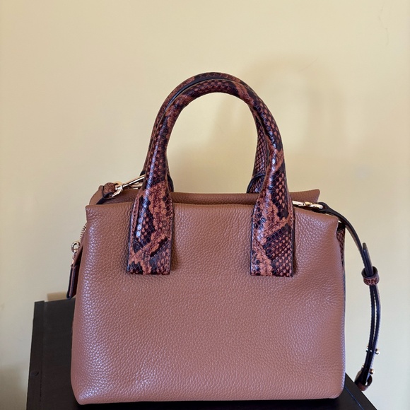 Michael Kors Rollins Small Snake Embossed Pebble Leather Satchel - Picture 4 of 8